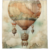 Vintage Steampunk Heet Luchtballon (4) Douchegordijn (Voorkant)