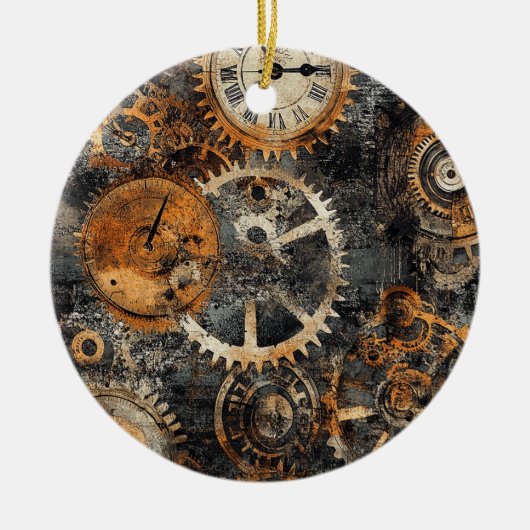 Vintage Steampunk Kerst Ornament (Voorkant)