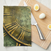 Vintage Steampunk Klokwerk Smaragd Theedoek (Quarter Fold)