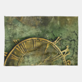 Vintage Steampunk Klokwerk Smaragd Theedoek (Horizontaal)