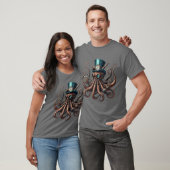 Vintage Steampunk Octopus retro T-shirt (Unisex)