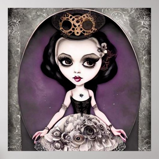 Vintage Steampunk Princess Doll Poster (Voorkant)