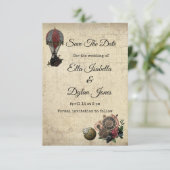 Vintage Steampunk Save the Date | Victoriaans Kaart (Staand voorkant)