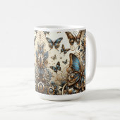 Vintage Steampunk Vlinders Koffiemok (Voorkant rechts)