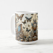 Vintage Steampunk Vlinders Koffiemok (Voorkant links)
