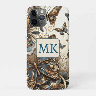 Vintage Steampunk Vlinders Met Monogram Case-Mate iPhone Case