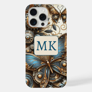 Vintage Steampunk Vlinders Met Monogram iPhone 15 Pro Max Case