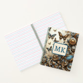 Vintage Steampunk Vlinders Notitieboek (Binnen)