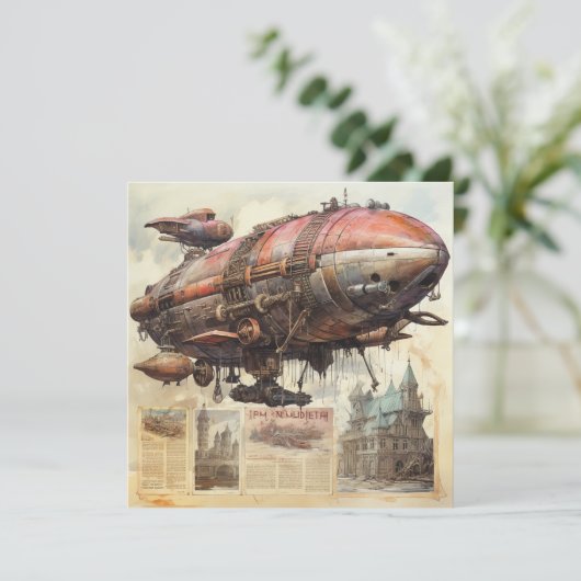 Vintage Steampunk Zeppelin (9) (Staand voorkant)