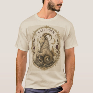 Vintage Steenbok Zodiac Zeegeit Kunst T-shirt