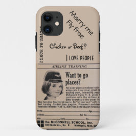 Vintage stewardess luchtvaartmaatschappij stewarde Case-Mate iPhone case