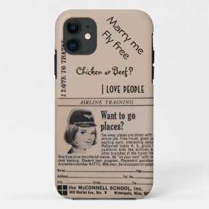 Vintage stewardess luchtvaartmaatschappij stewarde Case-Mate iPhone case