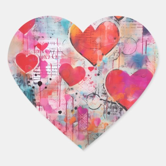 VINTAGE STICKER LIEFDE HARTEN (Voorkant)