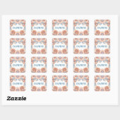 Vintage sticker met eigen naam en bloemen (Vel)