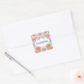 Vintage sticker met eigen naam en bloemen (Envelop)