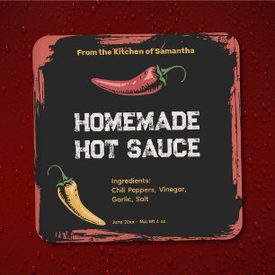 Vintage sticker met label voor hete saus