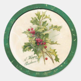 Vintage-Sticker voor kerstmis Ronde Sticker