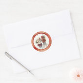Vintage-Sticker voor kerstmis Ronde Sticker (Envelop)
