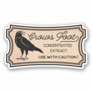 Vintage sticker voor rode voetopdruk