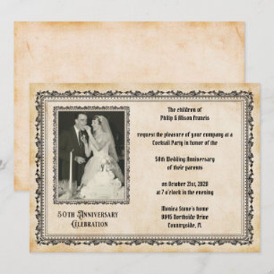 Vintage Stijl 50e Verjaardagsviering Kaart