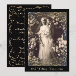 Vintage Stijl 60ste Huwelijksjubileum Kaart