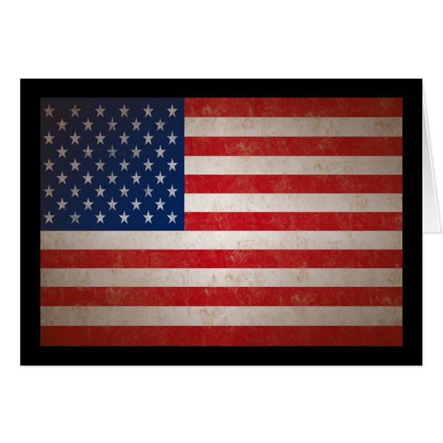 Vintage stijl Amerikaanse vlag patriottisch ontwer (Voorkant Horizontaal)