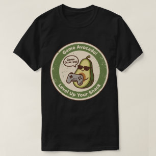 Vintage Stijl Avocado met Controller Gamer Design T-shirt
