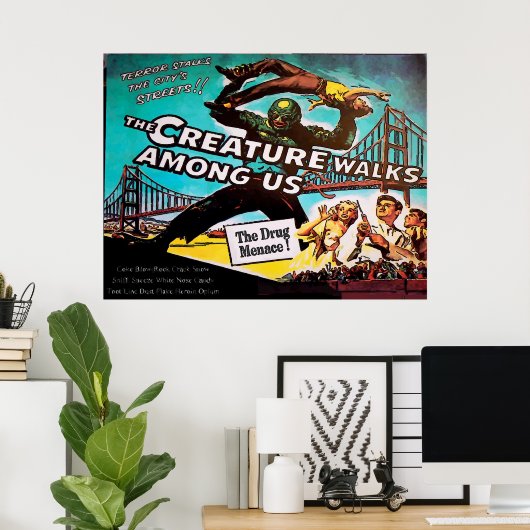 Vintage Stijl, Bedreiging, Nepbioscoop Poster (Thuiskantoor)