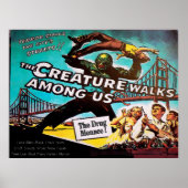 Vintage Stijl, Bedreiging, Nepbioscoop Poster (Voorkant)