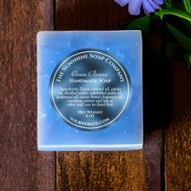 Vintage stijl blauwe folie zeep cosmetica 