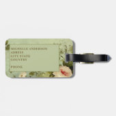 Vintage stijl bloemrozen bagagelabel (Achterkant horizontaal)