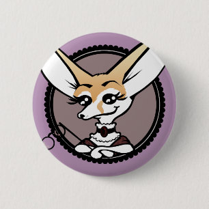 VINTAGE STIJL CARTOON FENNEC FOX BUTTON