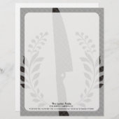 Vintage-stijl chef-messenmakerskeuken briefhoofd sjabloon (Voorkant / Achterkant)