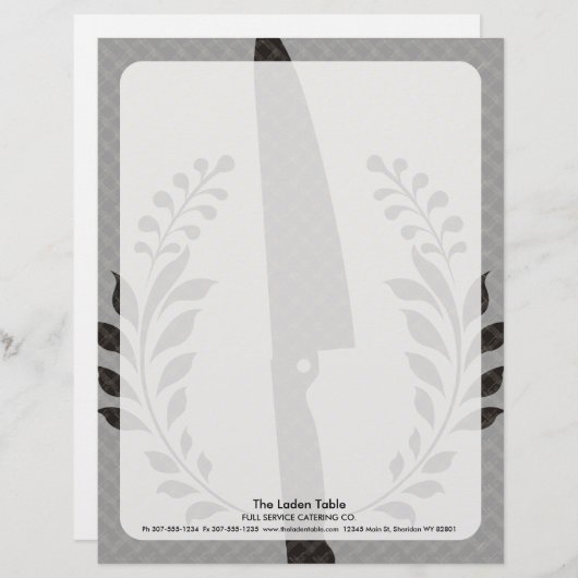 Vintage-stijl chef-messenmakerskeuken briefhoofd sjabloon (Voorkant / Achterkant)