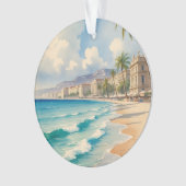 Vintage Stijl Cote D'Azur Franse Reis  Ornament (voorkant)