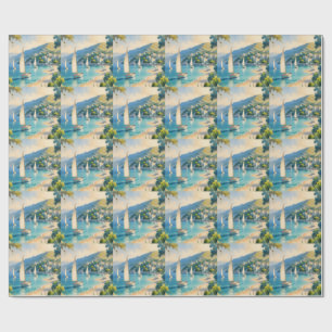 Vintage Stijl Cote D'Azur Franse Reizen Cadeaupapier