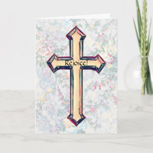 Vintage stijl cross geloof Pasen kaart Schriftuur