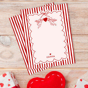 Vintage Stijl Cupido Doodles Valentijnsdag Thema Notitiekaartje