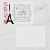 Vintage stijl Eiffeltoren Parijs Visitekaartje (Voorkant / Achterkant)