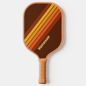 Vintage Stijl Gestreept met Naam Pickleball Paddle (Achterkant)