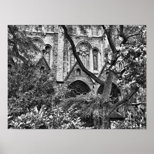 Vintage stijl gotische kerk foto poster (Voorkant)
