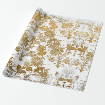 Vintage stijl grunge gouden damast bloempatroon