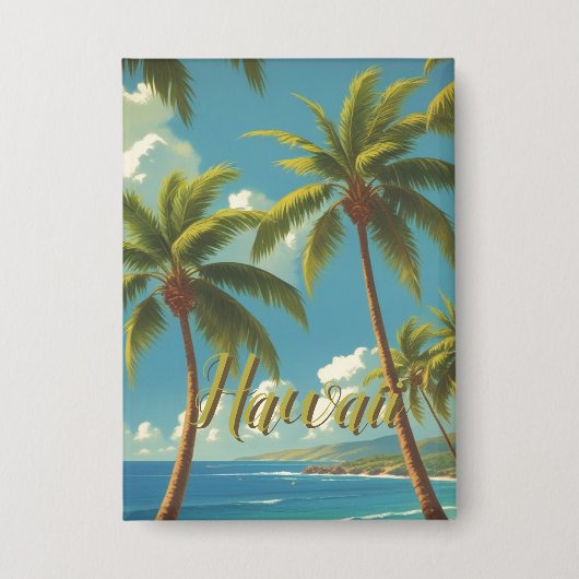 Vintage stijl Hawaiaanse reis Aloha uit Hawaï Button (Voorkant)