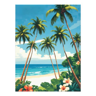 Vintage stijl Hawaiaanse reis Aloha uit Hawaï Foto Afdruk