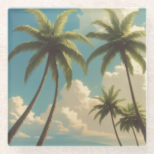 Vintage stijl Hawaiaanse reis Aloha uit Hawaï Glazen Onderzetter