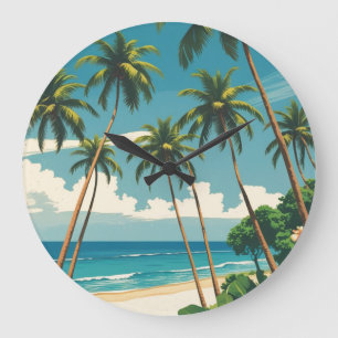 Vintage stijl Hawaiaanse reis Aloha uit Hawaï Grote Klok