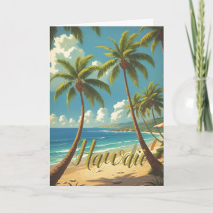 Vintage stijl Hawaiaanse reis Aloha uit Hawaï Kaart