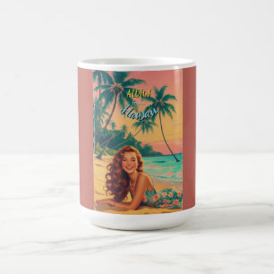 Vintage stijl Hawaiaanse reis Aloha uit Hawaï Koffiemok