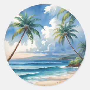 Vintage stijl Hawaiaanse reis Aloha uit Hawaï Ronde Sticker