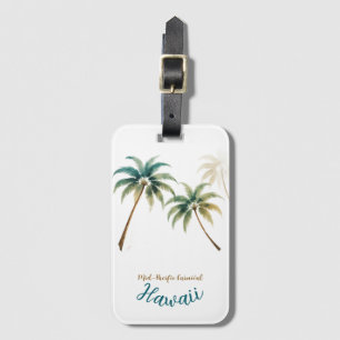 Vintage stijl Hawaiaanse reis Honolulu Bagagelabel